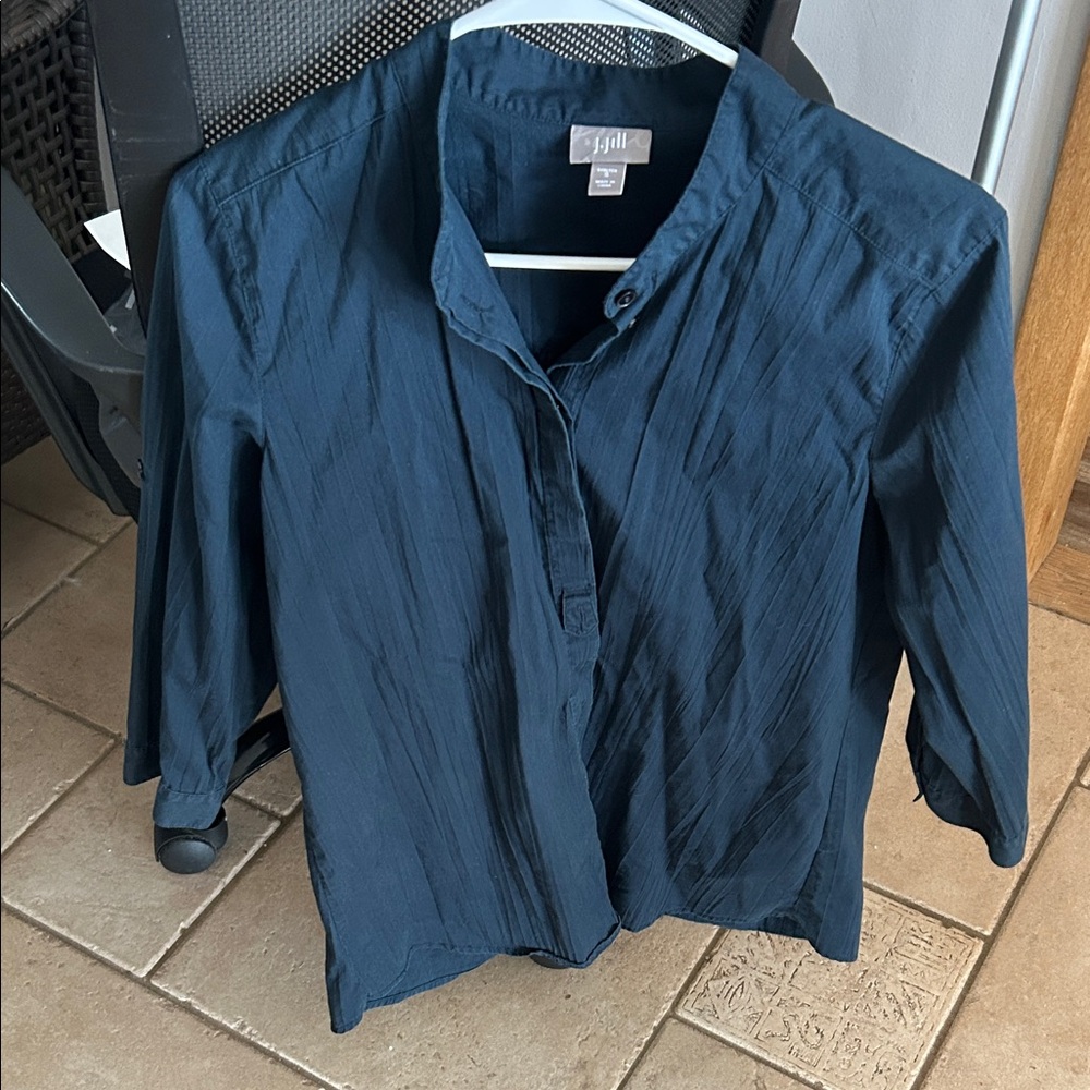 J. Jill Deep Blue Casual Blouse